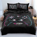 3D Print Gamepad Duvet Cover Set Gaming Comforter Covers and Pillowcases King Size Black Color Bed Set Gamer Beddings Boy Kid Bedroom Decorations by Holiyjog