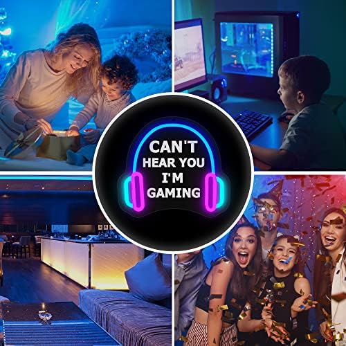 YuanDian Gamer Neon Sign, Can't Hear You I'm Gaming LED Neon Lights for Game Room Wall Decor, Gift Ideas for Boys Gamers Nephew Men Teen Son Grandson - Image 5