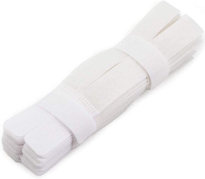 50pcs Cable Ties Reusable Fastening Wire Organizer Cord Rope Holder 7 Inch (White) by PASOW