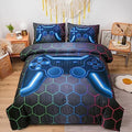 NTBED Game Console Comforter Set for Boys Girls Kids 3D Gaming Geometric Lightweight Microfiber Bedding Sets (Multi, Twin) by NTBED