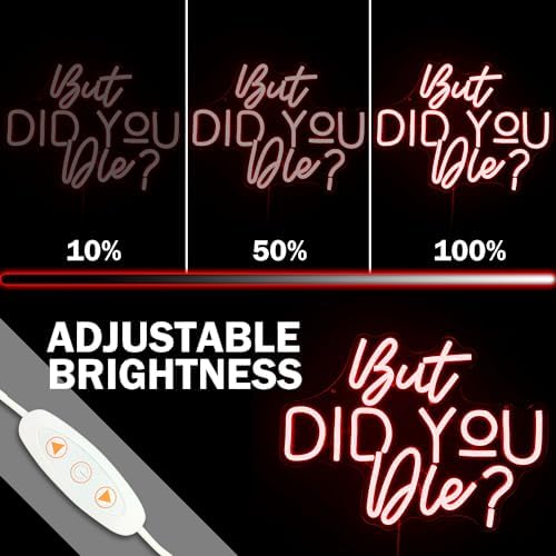 But Did You Die Neon Sign Dimmable Neon Led Sign for Bedroom Wall Light Red Neon Light Up Sign for Wall Decor Man Cave Home Decor Office Gym Living Room Decor Birthday Gifts - Image 4