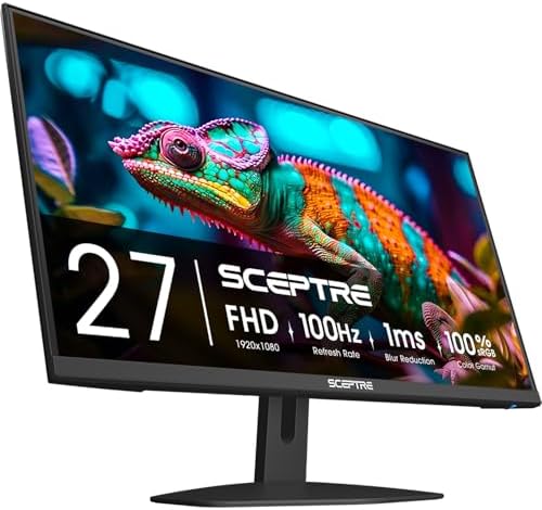 Sceptre 27-inch Prime Gaming Monitor 100Hz 1ms DisplayPort HDMI x2 100% sRGB AMD FreeSync Build-in Speakers, Eye Care Frameless Machine Black 2025 (E275W-FW100T Series) - Image 6