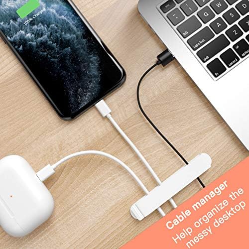 pzoz Cable Clips, 3 Pack Cord Organizer Charger Cable Management for Organizing Home Office Desk Phone Car Cable Wire, Self Adhesive Cord Holders (White) - Image 6