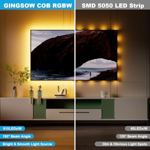 RGBW COB LED Strip Light 20ft RGB+2700K 12V Color Changing UL-Listed LED Light Strip Multicolored Flexible RGB Lights for Party Decoration Home DIY Lighting Projects(NO Adapter or Controller) - Image 2