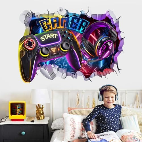 decalmile Gaming Gamer Controller Video Game Boys Wall Decals Stickers - Image 3