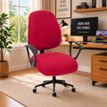 Stretchable Separate Office Chair Seat Covers - Universal Stretch Computer Chair Slipcover - 180GSM Washable Rotating Backrest Coverings & Cushion Protectors for Dogs, Cats, Pets, Red by DivaenCamino