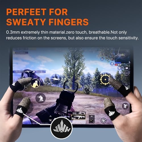 Jwh 12 Pack Mobile Phone Gaming Accessories Thumb Finger Sleeves Storage Box 0.15 Ultra Thin Pure Silver Fiber Silky Sensitive Tip Covers Guantes para Dedales Dedos Gamer Profesionales Pubg Glove - Image 4