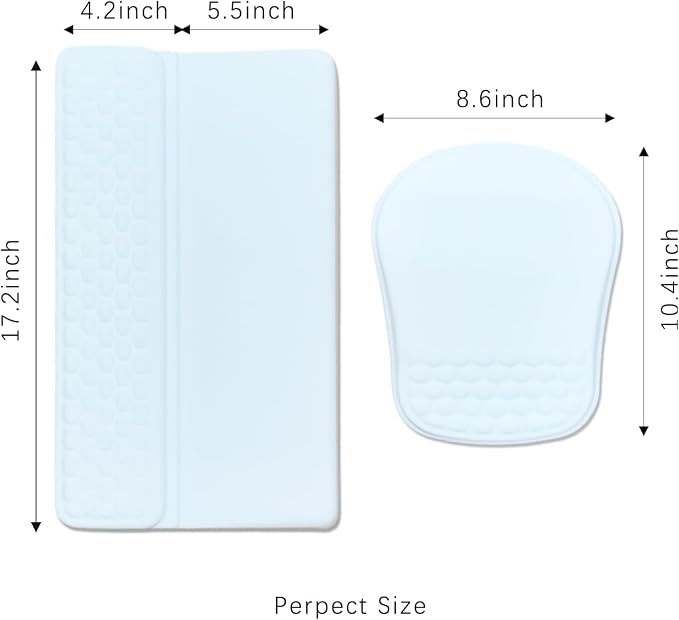 Keyboard Wrist Rest -Ergonomic Keyboard Stand with Wrist Rest- with Carpal Tunnel Pain Relief Massage Bumps and Full Memory Gel Design - Ideal Frequent Computer (White) - Image 2