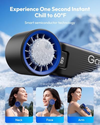 Gaiatop Portable Handheld Turbo Fan with Ice Cooler, 6000mAh, Max 32H - Image 2