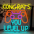 FAXFSIGN Gaming Neon Sign Congrats You Level Up Neon Sign Game Lovers Gifts by gamerneon