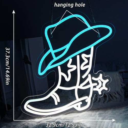 Cowboy Boot Neon Sign, Cowgirl Boots Neon Light for Wall Decor - Image 2