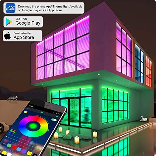 Micomlan 82Ft/25m LED Strip Lights, Music Sync Color Changing RGB LED Strip Built-in Mic, Bluetooth APP Controlled Home Lighting for Living Room Kitchen (APP+Remote+Mic+Music) - Image 2