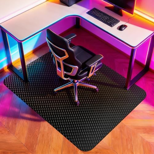 Vicwe Chair Mat for Hardwood Floor， 36"x48" Desk Chair Mat, Smooth Glide | Gaming Chair Mat for Tile Floor, Easy to Clean, Anti-Slip Hard Floor Protector Rolling Chair for Office Home,Gaming, Black by Vicwe