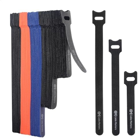 Cable Matters 100-Pack Hook-and-Loop Reusable Cable Ties, 4/6/8 Inches by CableMatters