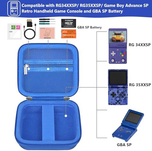 Supmay Carrying Case for Anbernic RG Rotate, RG34XXSP, RG35XXSP, Blue - Image 2