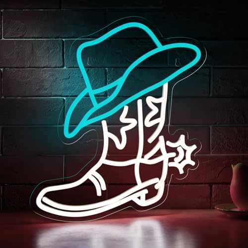 Cowboy Boot Neon Sign, Cowgirl Boots Neon Light for Wall Decor by Gevbay