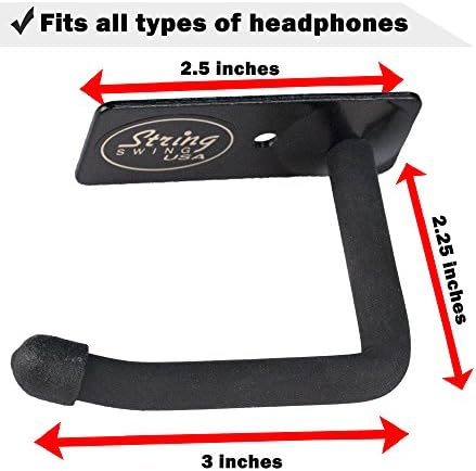 String Swing Headphone Hanger Hook Headset Holder Accessory Hook for Under Desk Or Table (Screw Or Adhesive Strip Mount, Single Unit) - Image 5