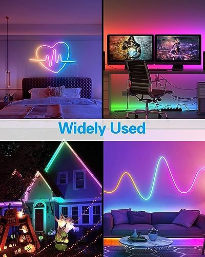 ALITOVE Addressable Neon LED Strip Light WS2811 16.4ft Room Decor Flexible - Image 6