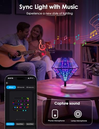 Infinity Mirror Diamond Lamp, RGB Ambient lighting with APP & Remote - Image 5