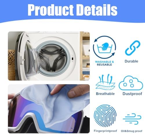 Microfiber Drawstring Bags, Multi-Size Soft Protective Pouches for Shoes, Ski Goggles, Sunglasses, Handbags & Camera Lenses - Image 6