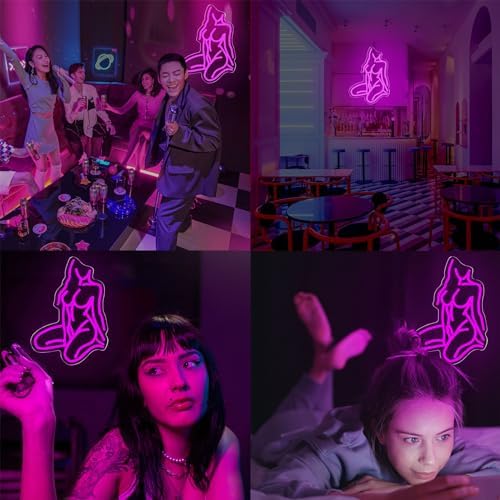 Lady Neon Sign for Wall Decor Beauty Miss Led Light Up Sign Bedroom Bar Club Party for Man Cave Room Hanging Pink Led Sign Art Birthday Decoration Gifts - Image 6