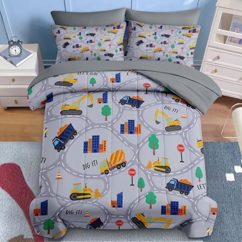 Nesker Queen Comforter Set for Boys, 7 Pieces Truck Bedding for Kids - Image 3