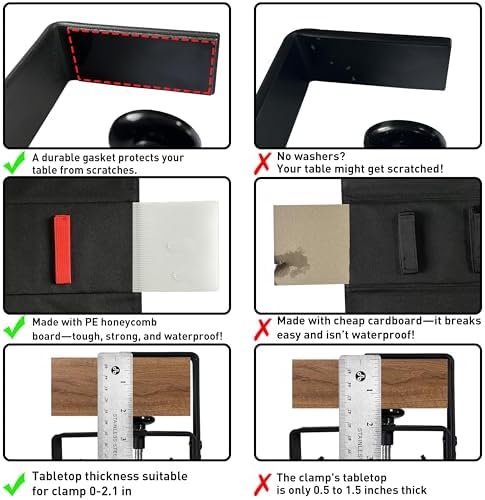 Under Desk Cable Management No Drill – 36" L x 6" W Cord Organizer, Upgraded Silicone Pads (No Scratch), 16 Cable Slots, Washable PE Honeycomb Base, Fits Desks 0–2.1" Thick, Black - Image 3
