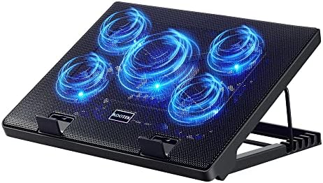 Kootek Laptop Cooling Pad Cooler Stand with 5 Quiet Fans for 12"-17" Laptop by Kootek