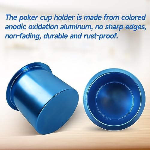 GSE Jumbo Aluminum Cup Holder for Casino Poker Tables, Blue, 2-Pack - Image 3