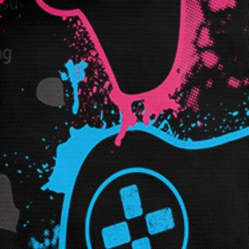 Queen Size Duvet Cover Set - Gaming Bedding Set with Comforter Cover & Pillowcases, Black Background with Pink and Blue Gamepad Art, Kids' Bedroom Atmosphere Enhancer - Image 6