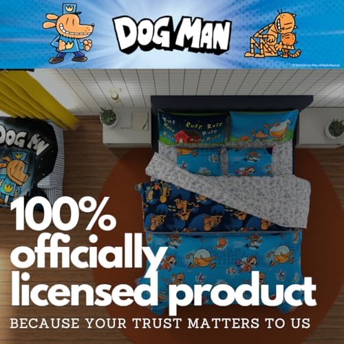 Dog Man Supa Buddies Book Kids Bedding Set, Queen Size 7 Piece Set Super Soft Cozy Reversible Comforter and Sheet Set with Sham, (Officially Licensed Product) by Franco - Image 6