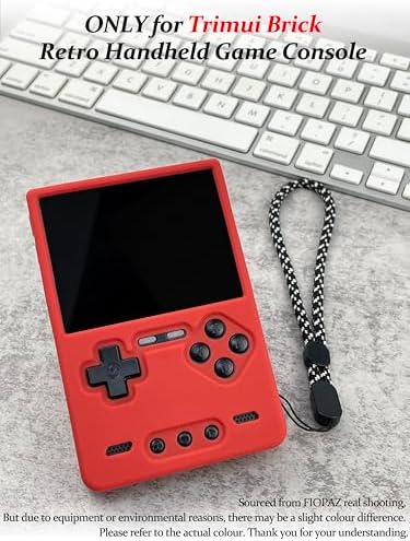 Silicone Case for Trimui Brick Retro Handheld Game Console, Soft Skin Cover for Trimui Brick Accessories, Anti-Scratch Washable TrimuiBrick with Lanyard (Red) - Image 6