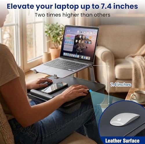 Laptop Lap Desk with Cushion, Laptop Stand for Bed with Pillow - Image 2