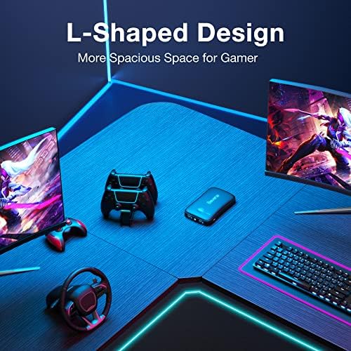 Mr IRONSTONE L Shaped Gaming Desk Corner Computer Desk, Home Office Desks Writing Workstation with Large Monitor Stand, Easy to Assemble (Black,51 Inch) - Image 5
