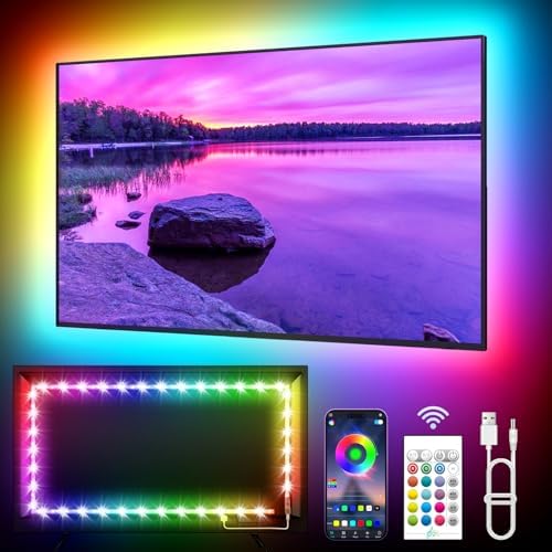 KANTUTOE LED Lights for TV, 19.68ft LED Backlights for 65-80in TV, RGB TV Backlight with Music Sync Bluetooth APP and Remote Control TV Lights Strip USB Powered LED Lights for Bedroom, Gaming by KANTUTOE