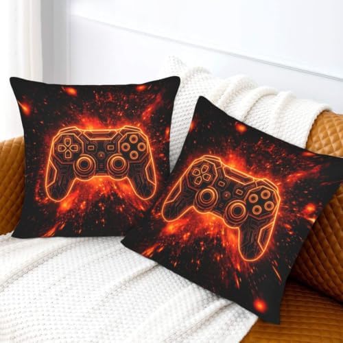 Perinsto Gaming Throw Pillow Covers Set of 2 Gamer Gift Decorative Pillowcases Soft Cushion Covers for Sofa Couch Bed Home Decor, 16"X16" - Image 7