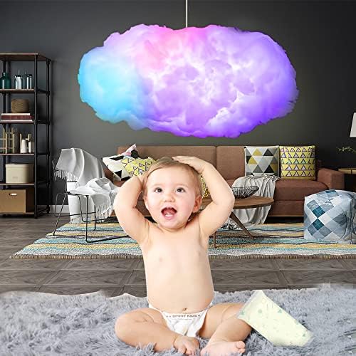 3D Big Cloud lightning Light Kit Music Sync Warm White Multicolor lightning Changing Strip Lights 360 Degree Wireless Remote APP NO DIY Coolest Decorations for Adults and Kids Indoor Home Bedroom - Image 6