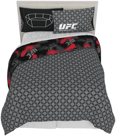 UFC Fight Night Bedding Set, Full Size 7 Piece Set Super Soft Cozy Reversible Comforter and Sheet Set with Sham, (100% Officially Licensed Product) by Franco - Image 2