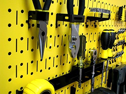 Wall Control Pegboard Rack Horizontal Metal Pegboard Garage Tool Storage Pack - Two 32-Inch Wide x 16-Inch Tall Easy To Install Peg Boards (Yellow) - Image 6