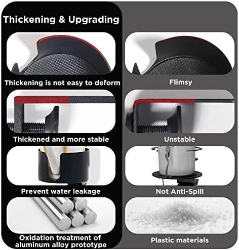Desk Cup Holder, OOKUU Anti-Spill Cup Holder for Desk or Table, Sturdy and Durable Desk Accessories, Easy to Install, Enough to Hold Coffee Mups, Water Bottles, Gaming PC Office Accessories, Black - Image 2