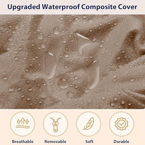 Big Bean Bag Cover Only, Washable Oversized Bean Bag Chairs Cover for Adults, Fluffy Plush Bean Bags Cover for Adults Teenagers Without Filler Included, 7FT, Khaki - Image 7