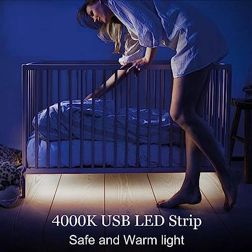 4.9ft LED Strip Lights Dimmable, 5V Daylight Plug in Sticky Rope Lighting - Image 2