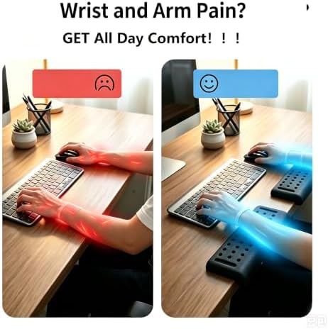 Ergonomic Desk Edge Cushion,Wrist Support,Keyboard Arm Rest Pad | L-Shaped,PU,Waterproof,Ergonomic Design,Memory Form,Soft,Stain Resistant,Easy Typing,Pain Relief,Non-Slip,2-Piece - Image 4