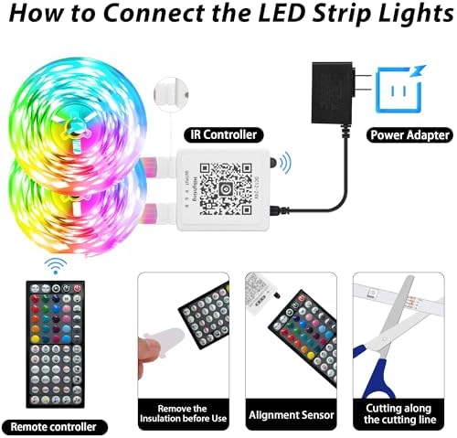 Ledagic Led Lights for Bedroom 150 ft (2 Rolls of 75ft), RGB Led Lights - Image 7