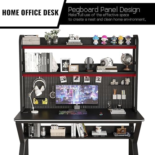 Wall Mounted Storage Pegboard,Desk,Gaming Desk with Pegboard, Large PC Table Computer Desk with Shelves Multifunctional Workbench Home Office Desk Study Writing Workstation(39.99 - Image 3
