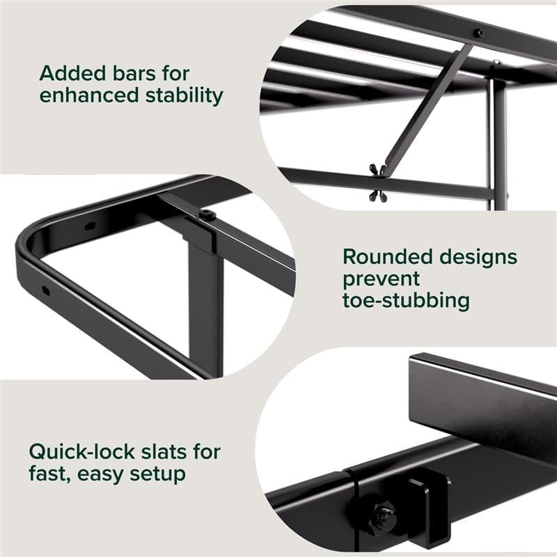 Zinus 14 Inch Rumi Metal Bed Frame, No Box Spring Needed, Black, Twin - Image 5