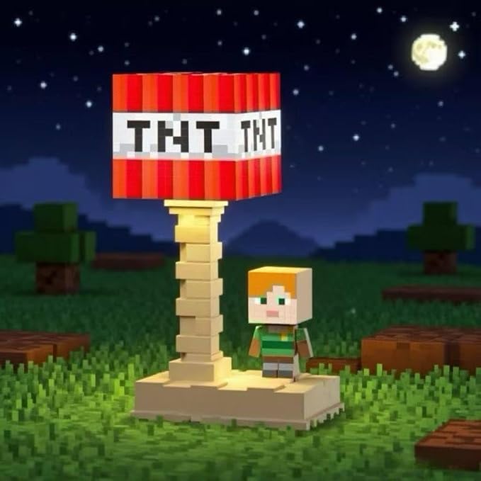 Pixel LED Night Light, 5-Color Adjustable, Pixel Game Desktop Ambient Light, Touch Control Bedside Atmosphere Light, USB Powered, Perfect Bedroom Decoration and Gift for Gamers. (TNT) by Unknown