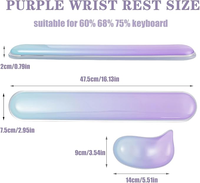 Gel Keyboard and Mouse Wrist Rest Set,Wrist Support for Computer Keyboard - Image 2