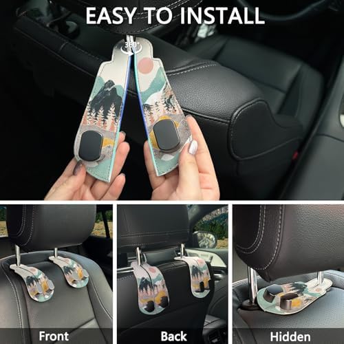 Blusabaca 2PCS Car Seat Headrest Hooks, Purses Bags Holder, Sunrise - Image 6