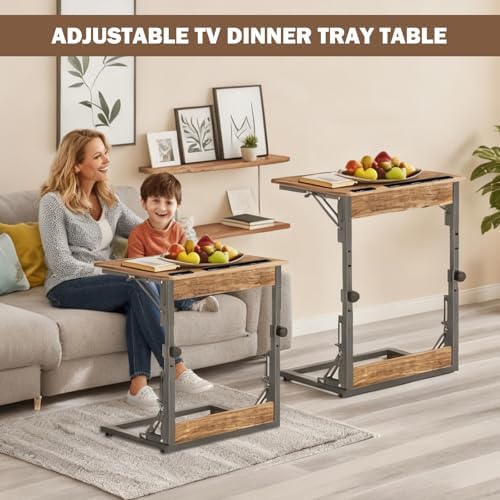 Folding TV Trays Set of 2 , Adjustable Height TV Trays for Eating on Couch - Image 2